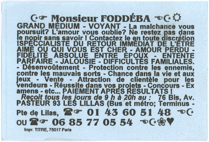 Monsieur FODDÉBA, Seine St Denis