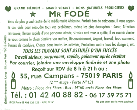 Monsieur FODE, Paris