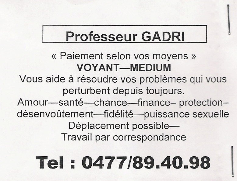 Professeur GADRI, Belgique