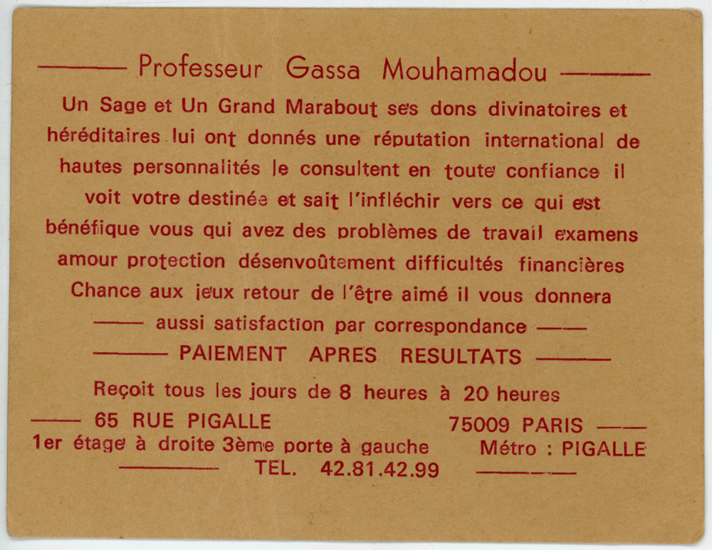 Professeur Gassa Mouhamadou, Paris