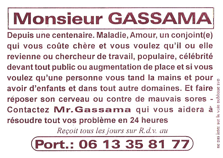 Monsieur GASSAMA, Paris