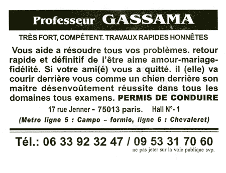 Professeur GASSAMA, Paris