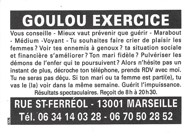  GOULOU EXERCICE, Marseille