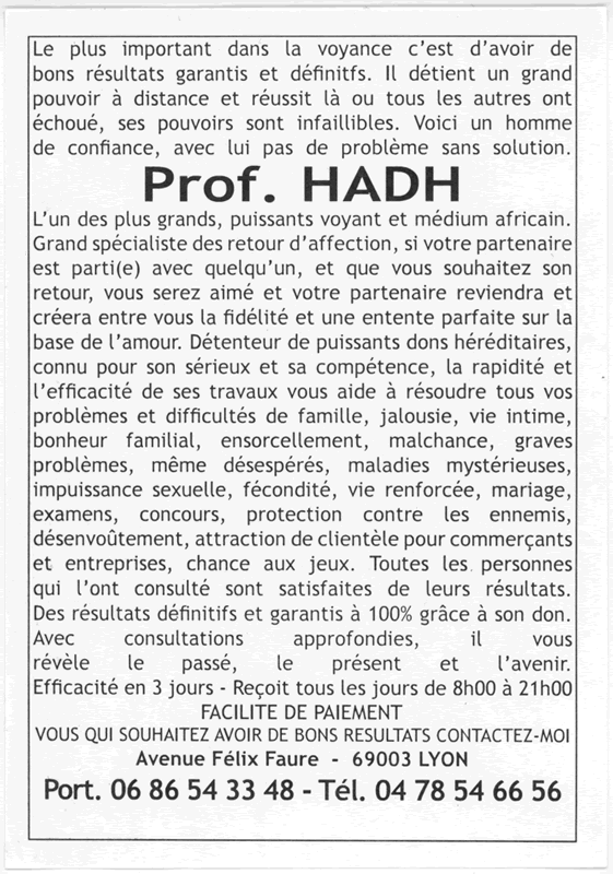 Professeur HADH, Lyon