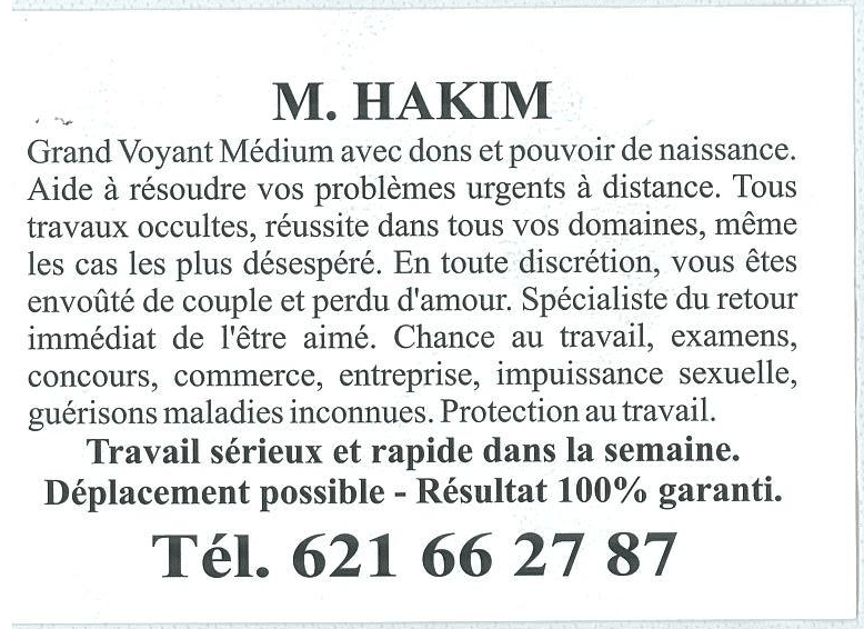 Cliquez pour voir la fiche détaillée de HAKIM