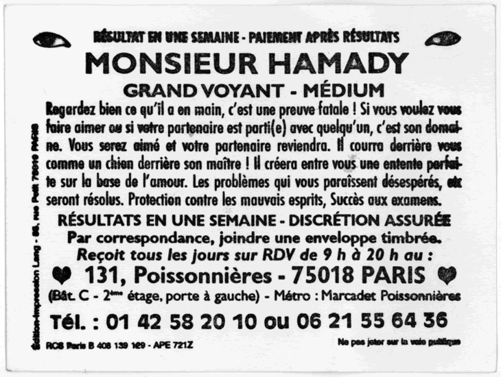 Monsieur HAMADY, Paris