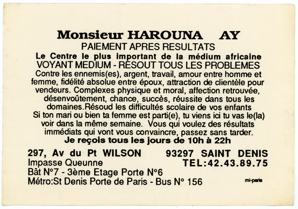 Monsieur HAROUNA AY, Seine St Denis