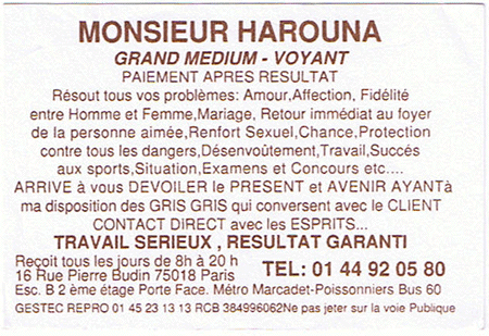 Monsieur HAROUNA, Paris