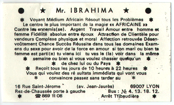Monsieur IBRAHIMA, Lyon