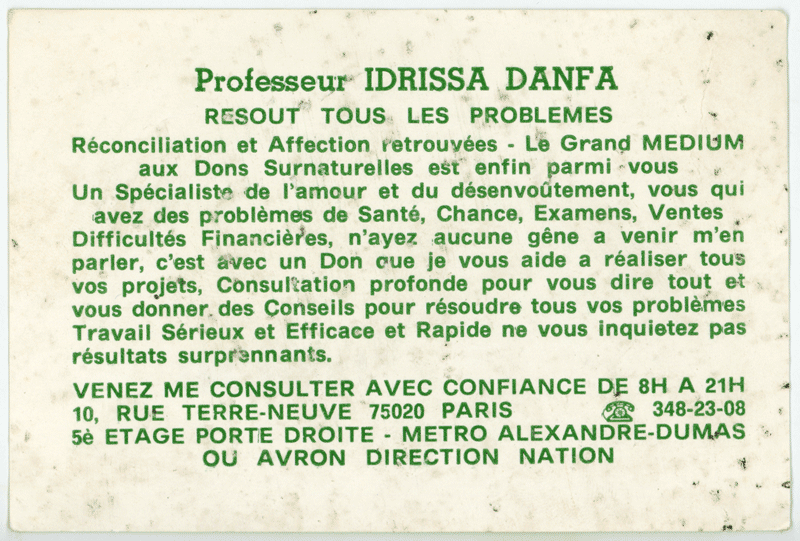 Professeur IDRISSA DANFA, Paris