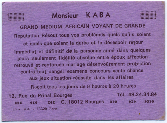 Monsieur KABA, Bourges