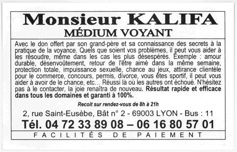 Monsieur KALIFA, Lyon