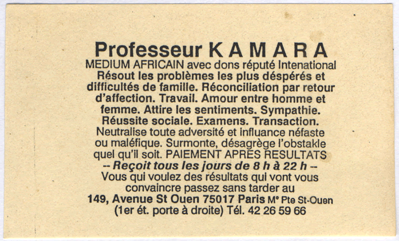 Professeur KAMARA, Paris