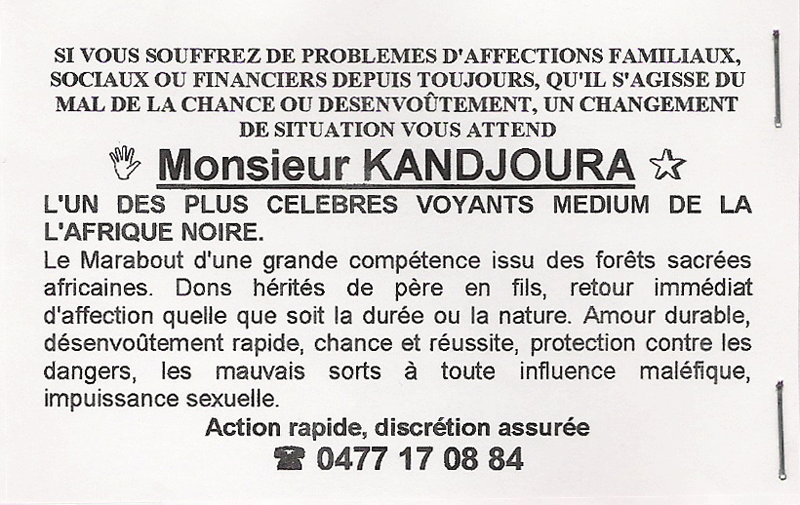 Monsieur KANDJOURA, Belgique