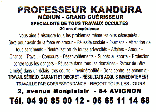 Professeur KANDURA, Avignon