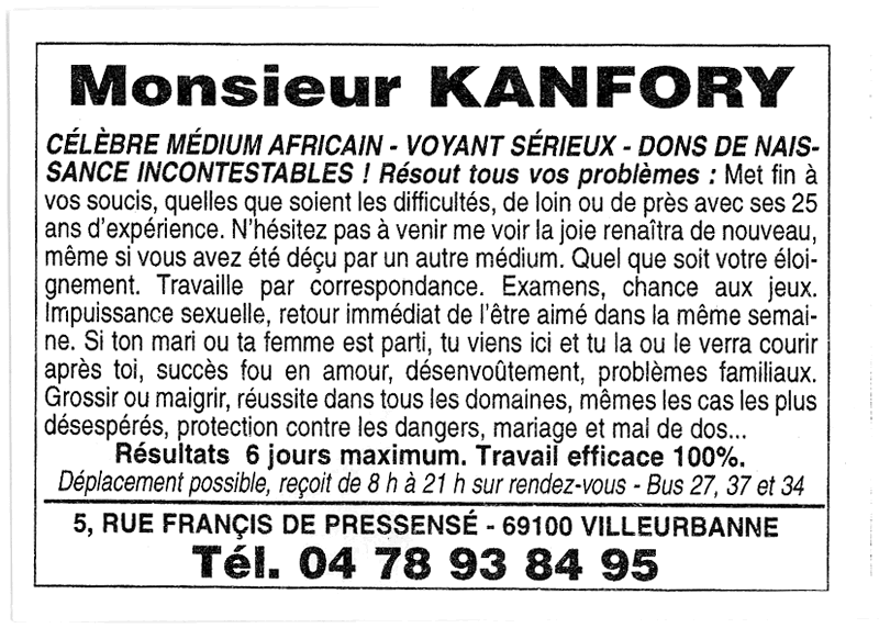 Monsieur KANFORY, Villeurbanne