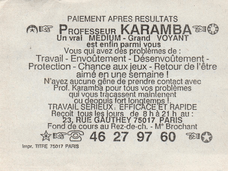 Professeur KARAMBA, Paris