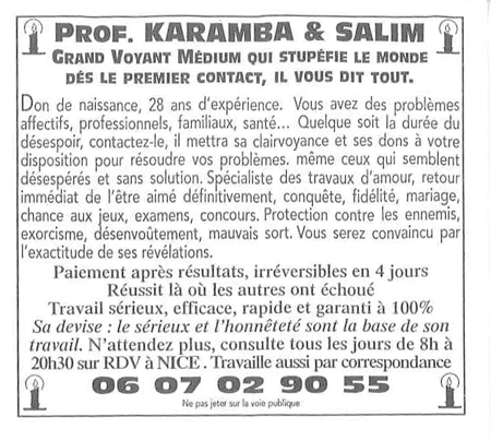 Professeur KARAMBA & SALIM, Alpes-Maritimes