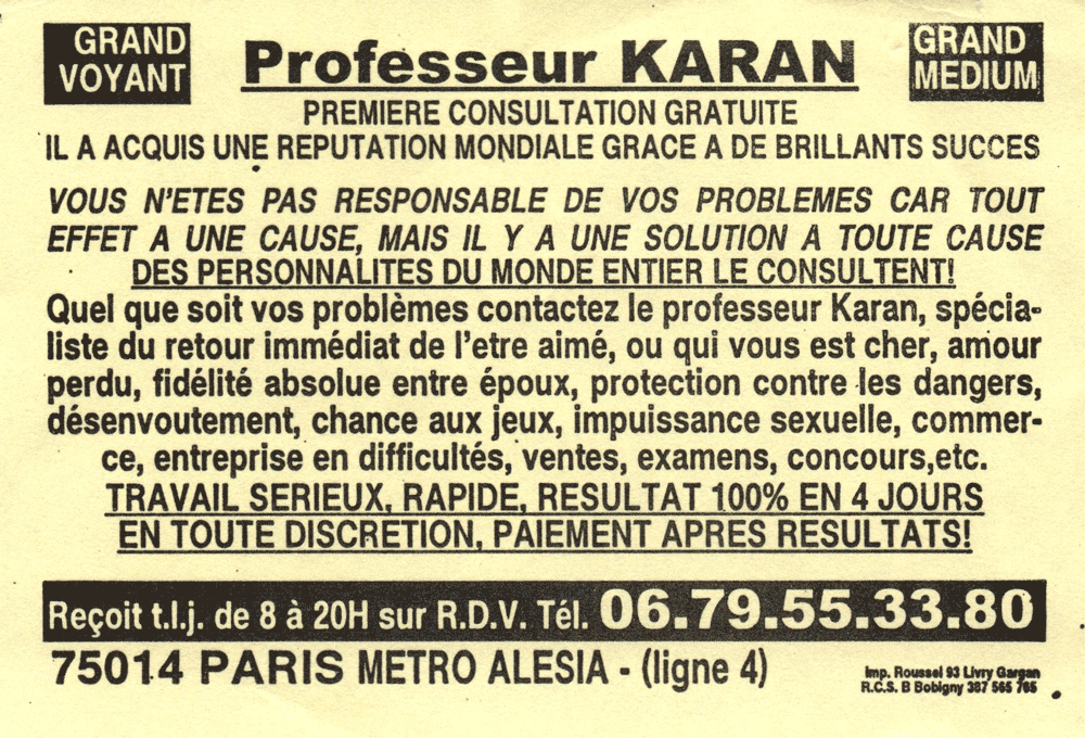 Professeur KARAN, Paris