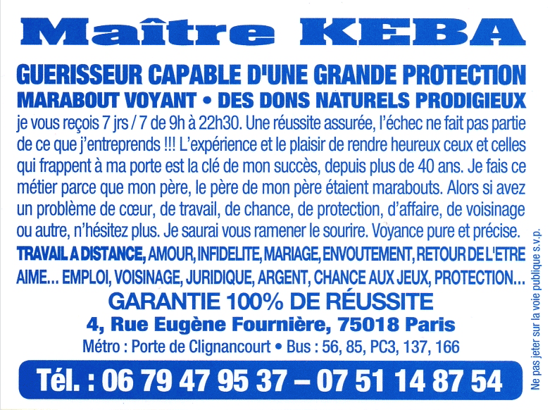 Maître KEBA, Paris