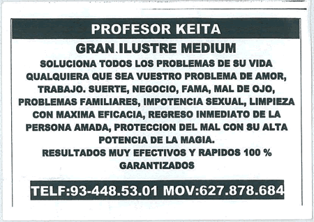 Professeur KEITA, Espagne