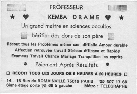 Professeur KEMBA DRAME, Paris