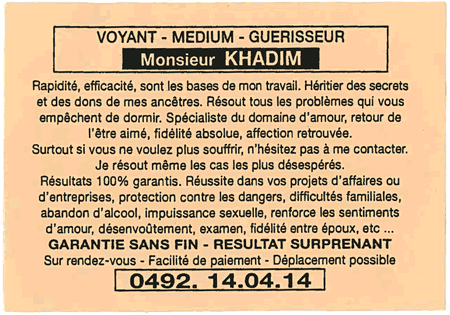 Monsieur KHADIM, Belgique