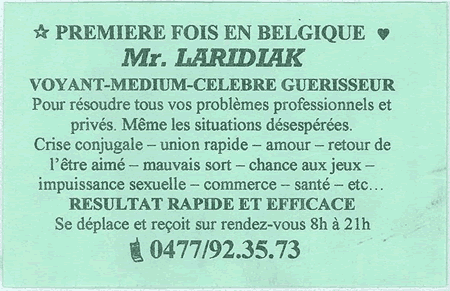 Monsieur LARIDIAK, Belgique