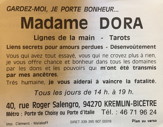 Madame DORA, Val de Marne