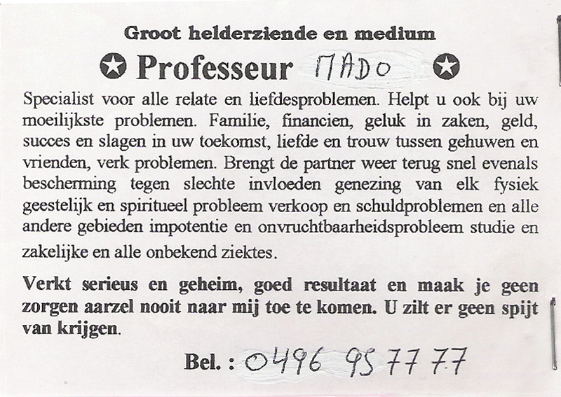 Professeur MADO, Belgique