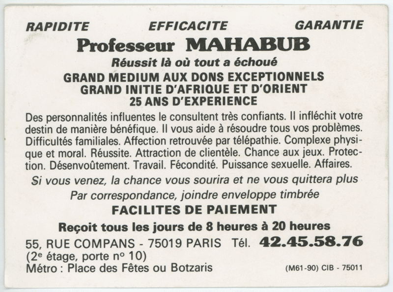 Cliquez pour voir la fiche détaillée de MAHABUB
