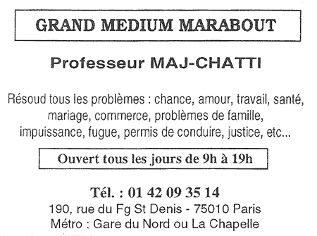 Professeur MAJ-CHATTI, Paris