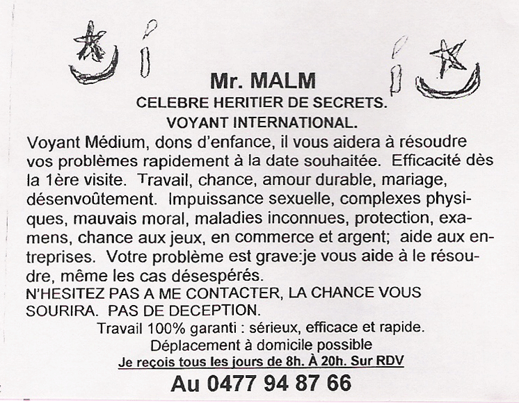Monsieur MALM, Belgique
