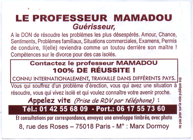 Professeur MAMADOU, Paris