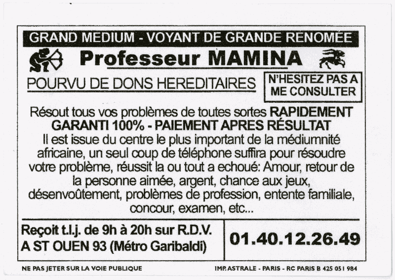 Professeur MAMINA, Seine St Denis