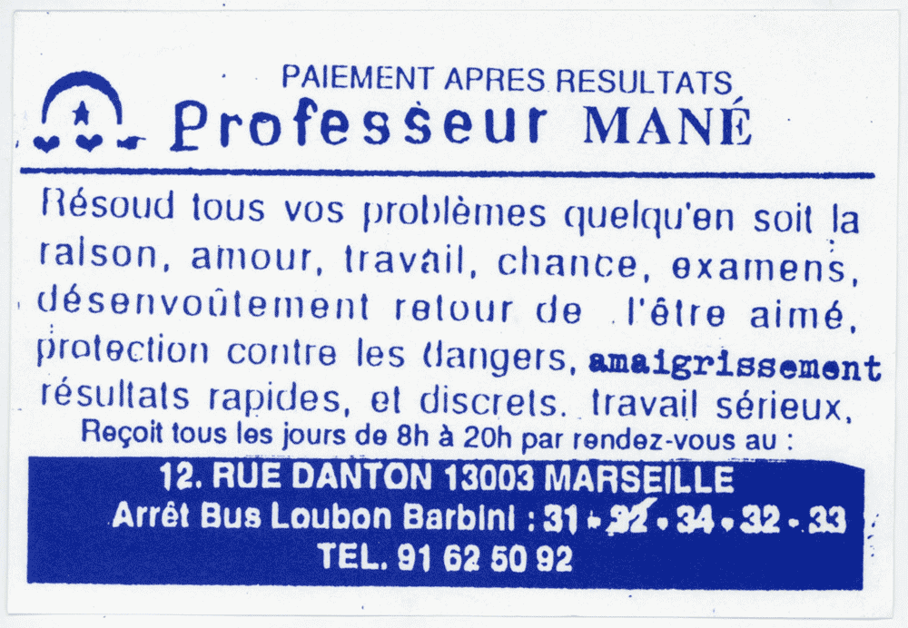 Professeur MANÉ, Marseille