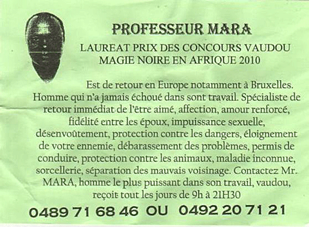 Professeur MARA, Belgique