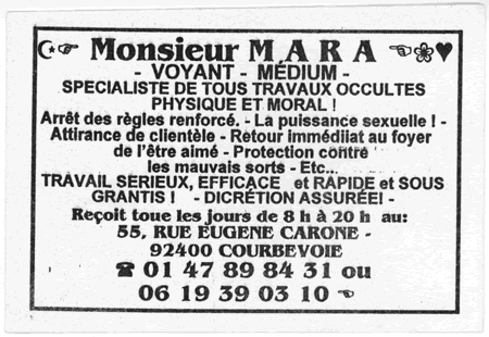 Monsieur MARA, Hauts de Seine