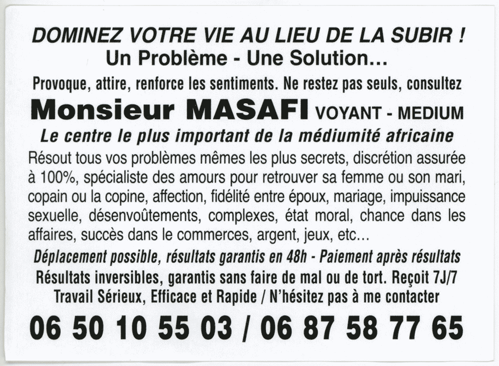 Cliquez pour voir la fiche détaillée de MASAFI