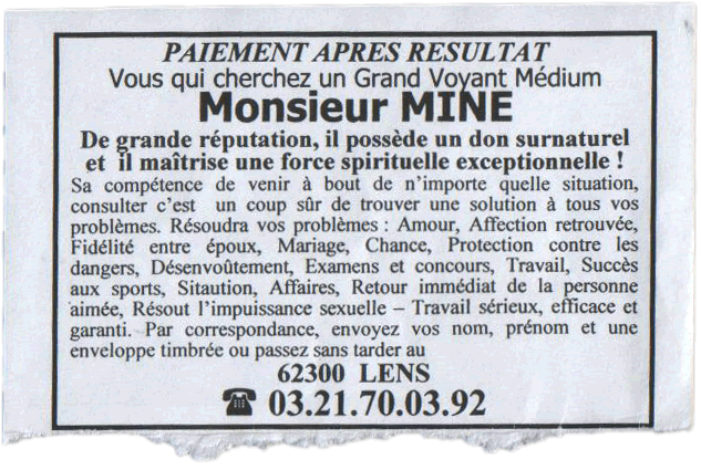 Monsieur MINE, Lens