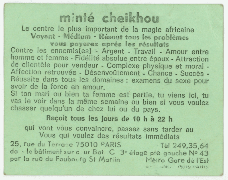 minté cheikhou, Paris