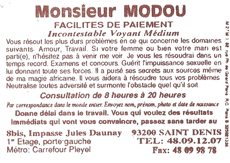 Monsieur MODOU, Lyon