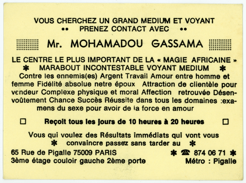 Monsieur MOHAMADOU GASSAMA, Paris