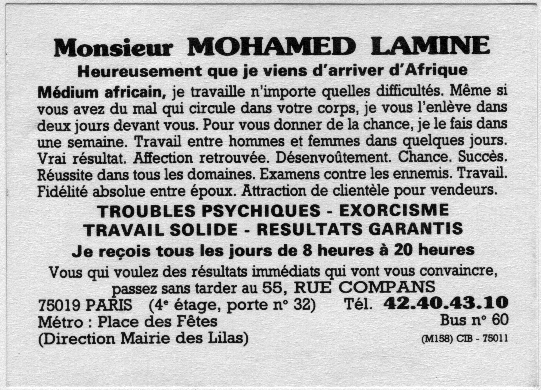 Monsieur MOHAMED LAMINE, Paris