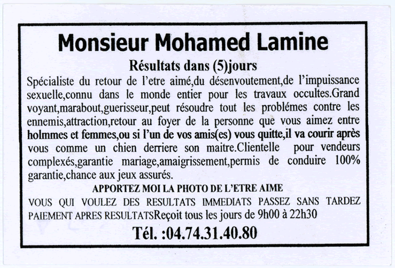 Monsieur Mohamed Lamine, Belgique