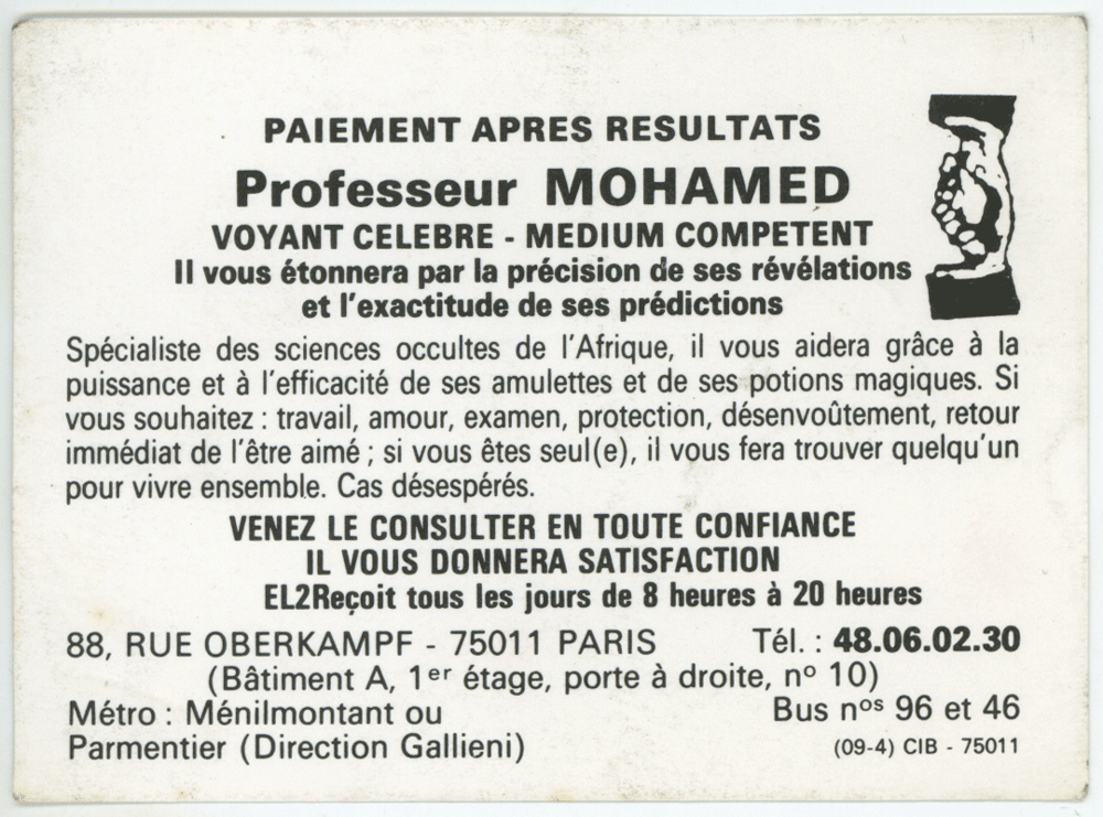 Professeur MOHAMED, Paris