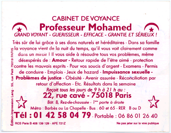 Monsieur MOHAMED, Paris