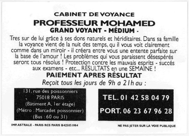 Professeur MOHAMED, Paris