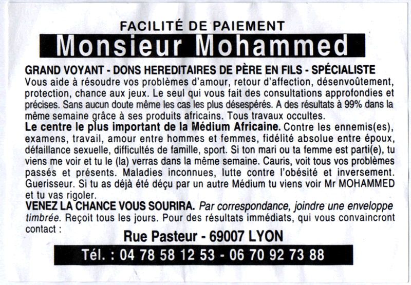 Monsieur Mohammed, Lyon