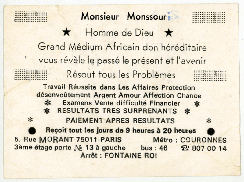 Monsieur Monssour, Paris